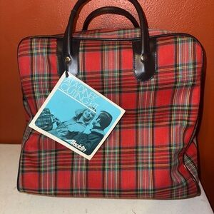 Vintage Aladdin Red Plaid Travel Bag